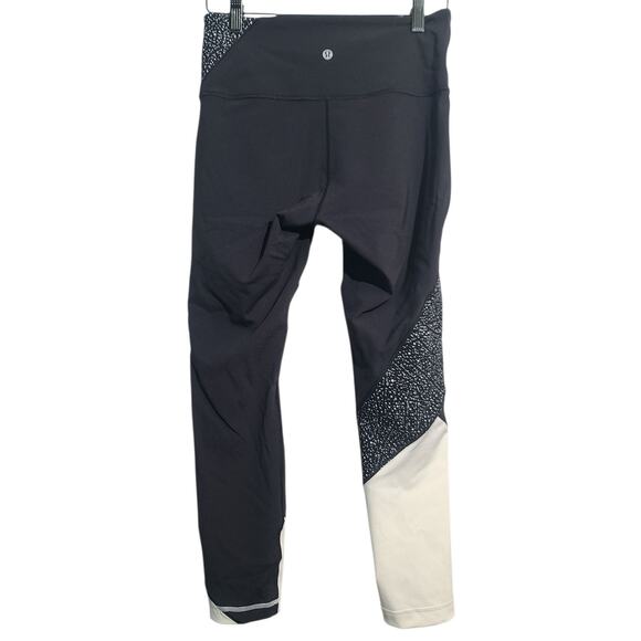 Lululemon Wunder Under Hi-Rise 7/8 Tight 25" White Black Size 8 - Picture 3 of 5